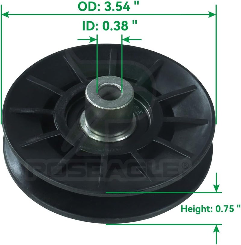 POSEAGLE 2 Pack 532194326 Idler Pulley with 532194327 Idler Pulley 532130969 V Belt Replaces 194326, 194327 for Husqvarna LGT 2654, YTH 1542 XPT, YTH 20 K 46, YTH 2348, YTH 2454, LGT 2554 Ride Mowers - Image 4